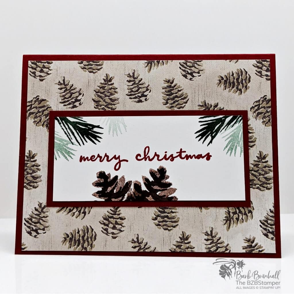 Handmade Christmas Card You Can Make in Minutes 1 Handnade Christmas Card with pinecones