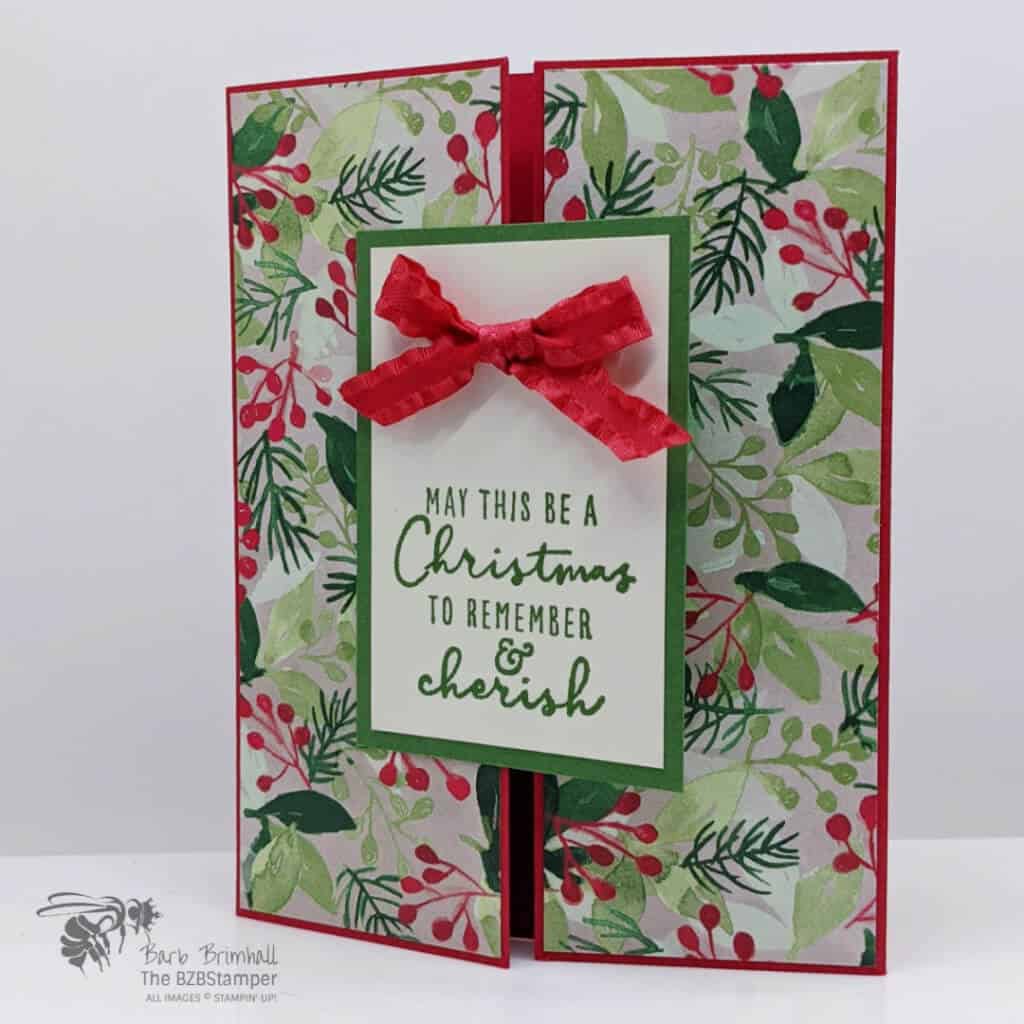 Simple Christmas Card using the Gate Fold Technique 1 gate fold card that folds into the middle