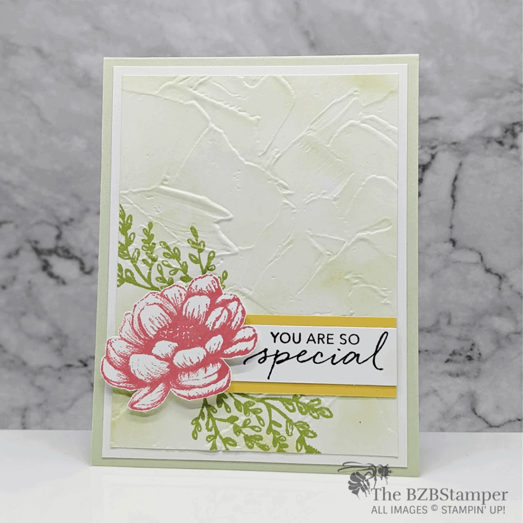 Beautiful Handmade Floral Card for All Occasions 1 Tasteful Touches Stamp Set by Stampin' Up! in pink and green