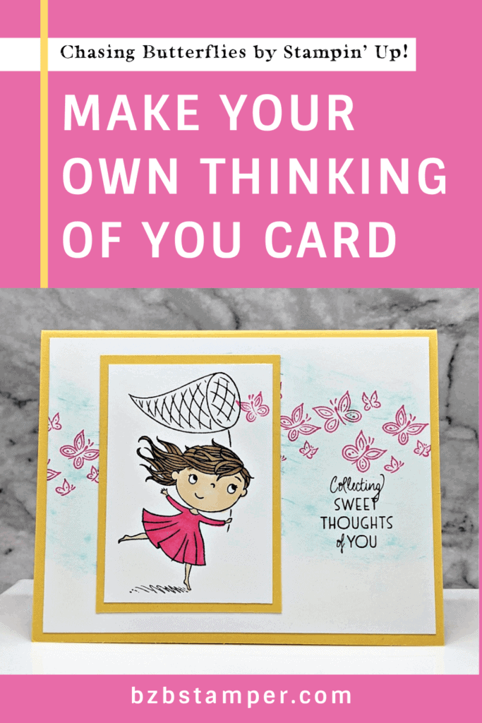Chasing Butterflies Hand Made Card in yellow & pink