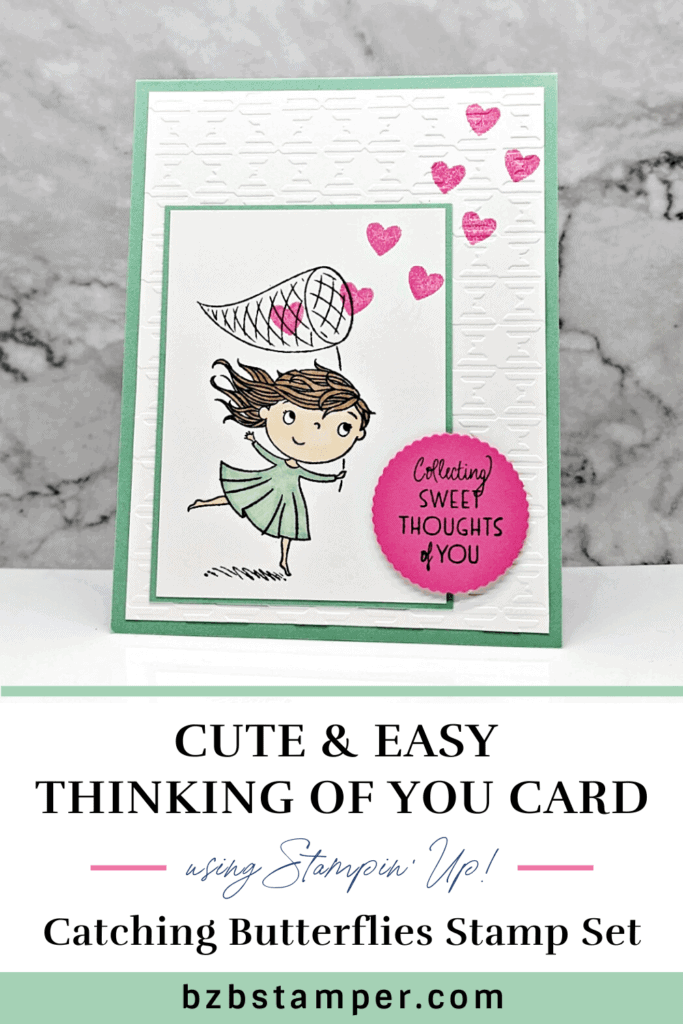 Cute and Easy Thinking of You Card 19 Pink and Green Chasing Butterflies by Stampin' Up