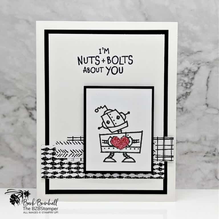 Robot Valentine's Day Card using Nuts & Bolts Stamp Set by Stampin' Up!