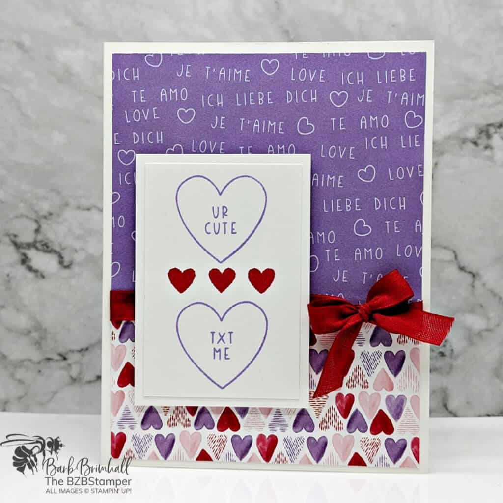 Easy Valentine's Day Card 1 Purple and Red Valentine's Day Card