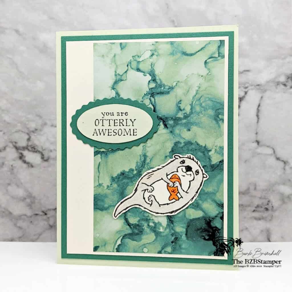 Awesome Otters Encouragement Card 1 Handmade greeting card featuring an awesome otter using Stampin' Up! supplies