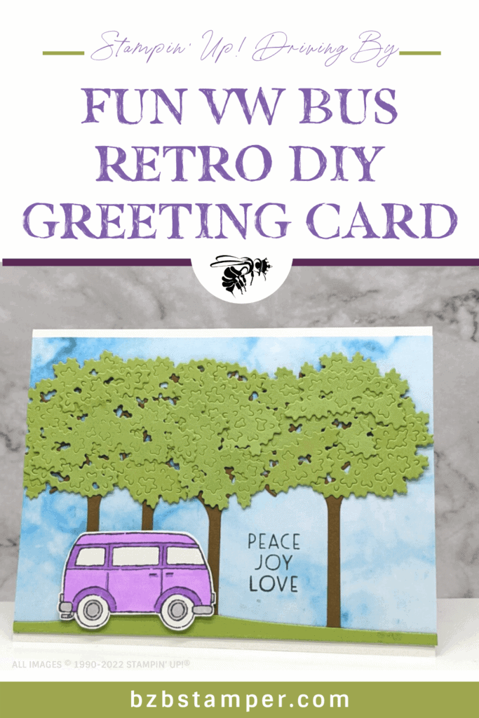 Trees and VW bus handmade card using Stampin' Up! supplies