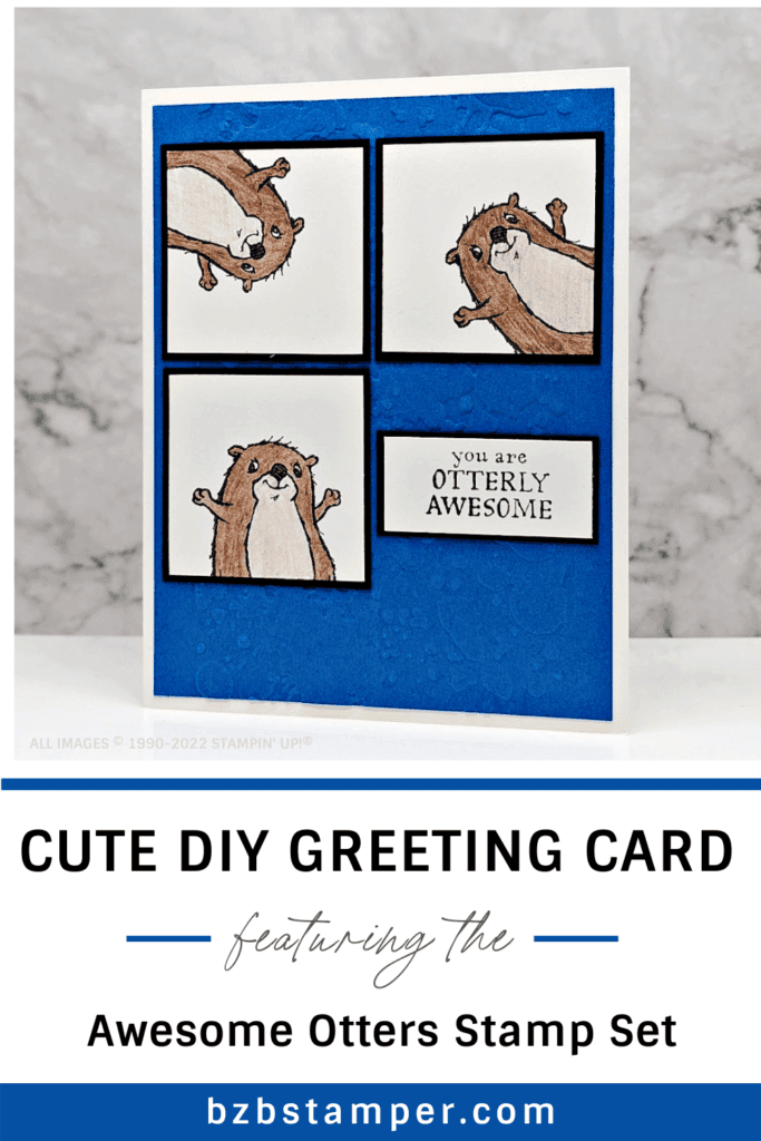 How to Make a Fun Handmade Card using the Awesome Otters Stamp Set 14 handmade card featuring the Awesome Otters Stamp Set in blue and brown