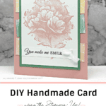 Beautiful handmade card in soft colors wiith pretty paper.