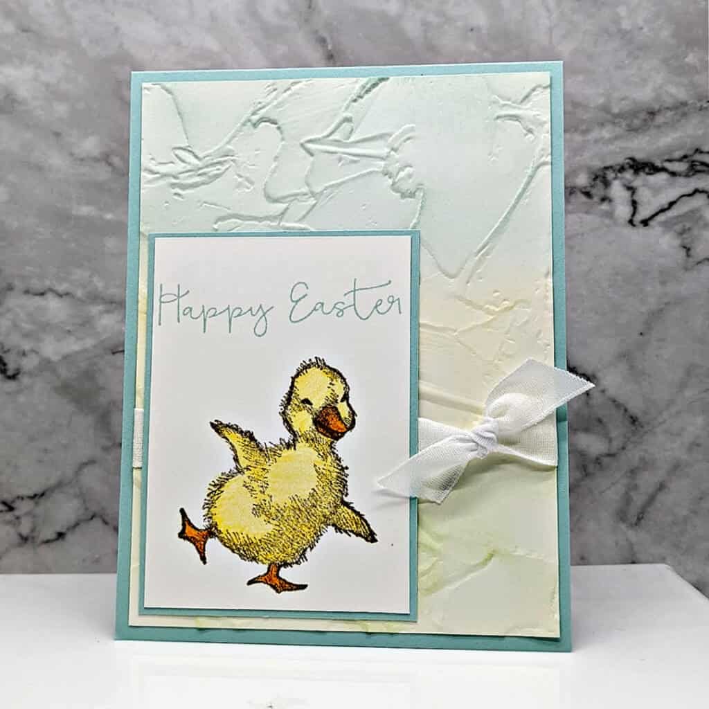 Handmade Easter Card Tutorial 1 Handmade Easter Card featuring a cute duck