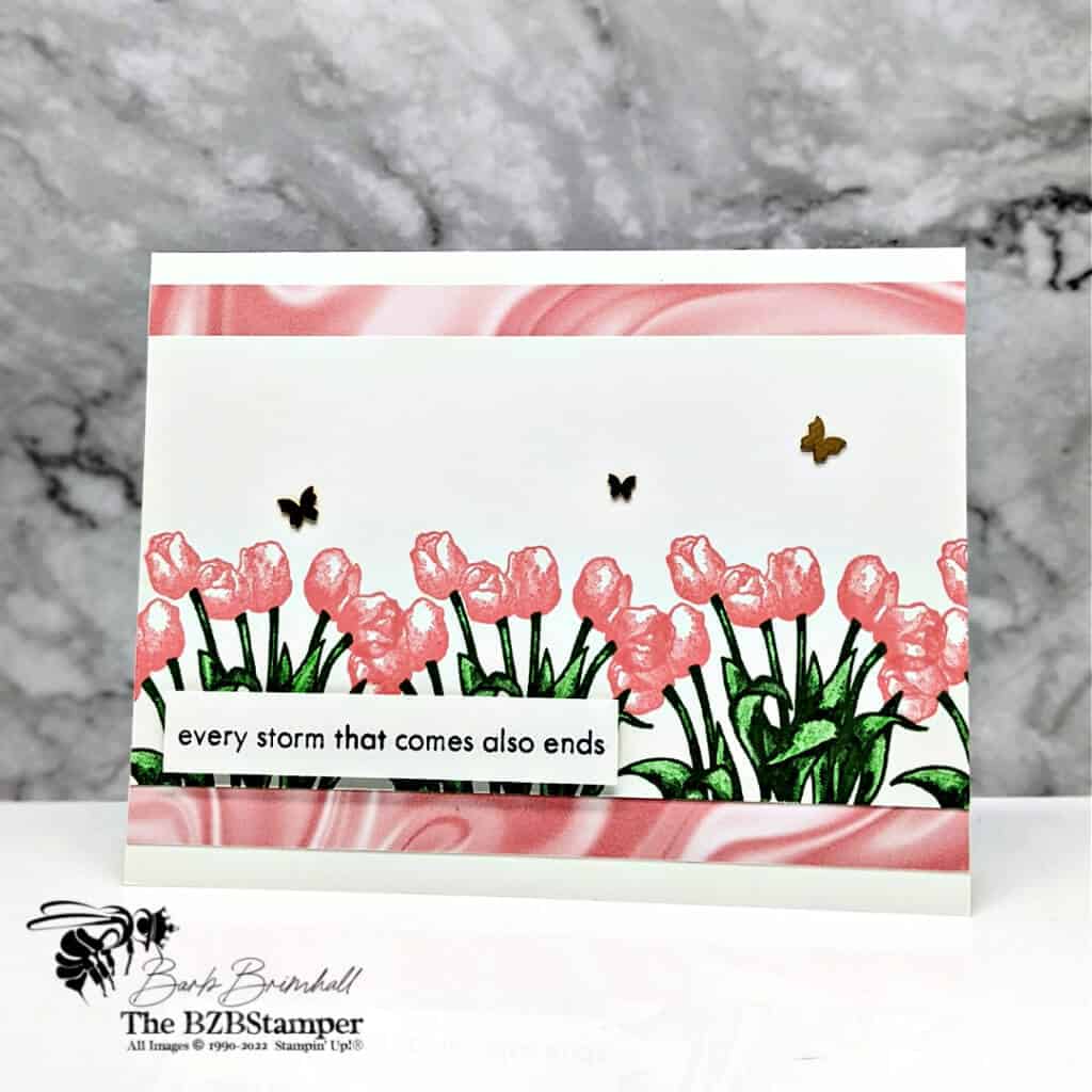 Simple Floral Greeting Card for Your Best Friend 1 Pink Tulip Card using the Flowering Rain Boots Stamp Set by Stampin' Up!