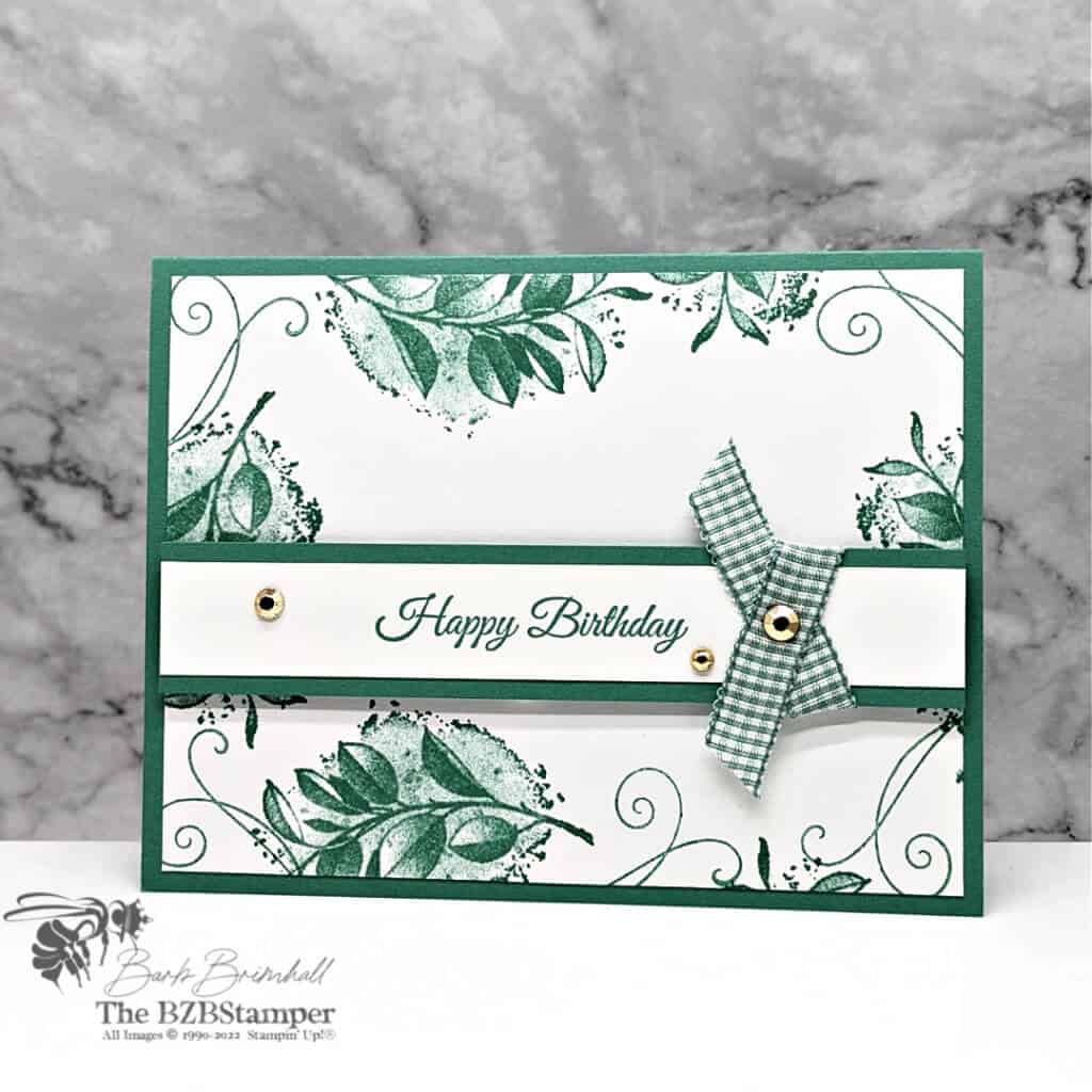 Easy Handmade Floral Birthday Card 1 Beautiful handmade DIY card in a monocromatic green