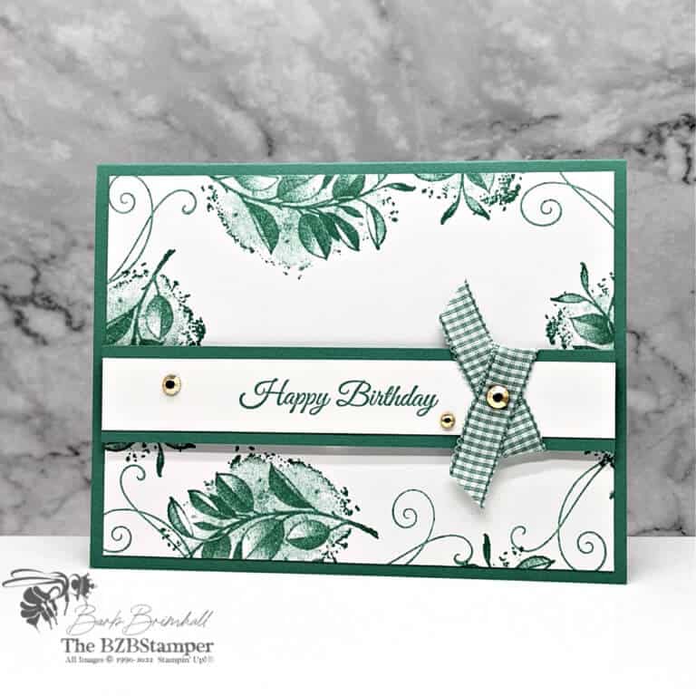Beautiful handmade DIY card in a monocromatic green