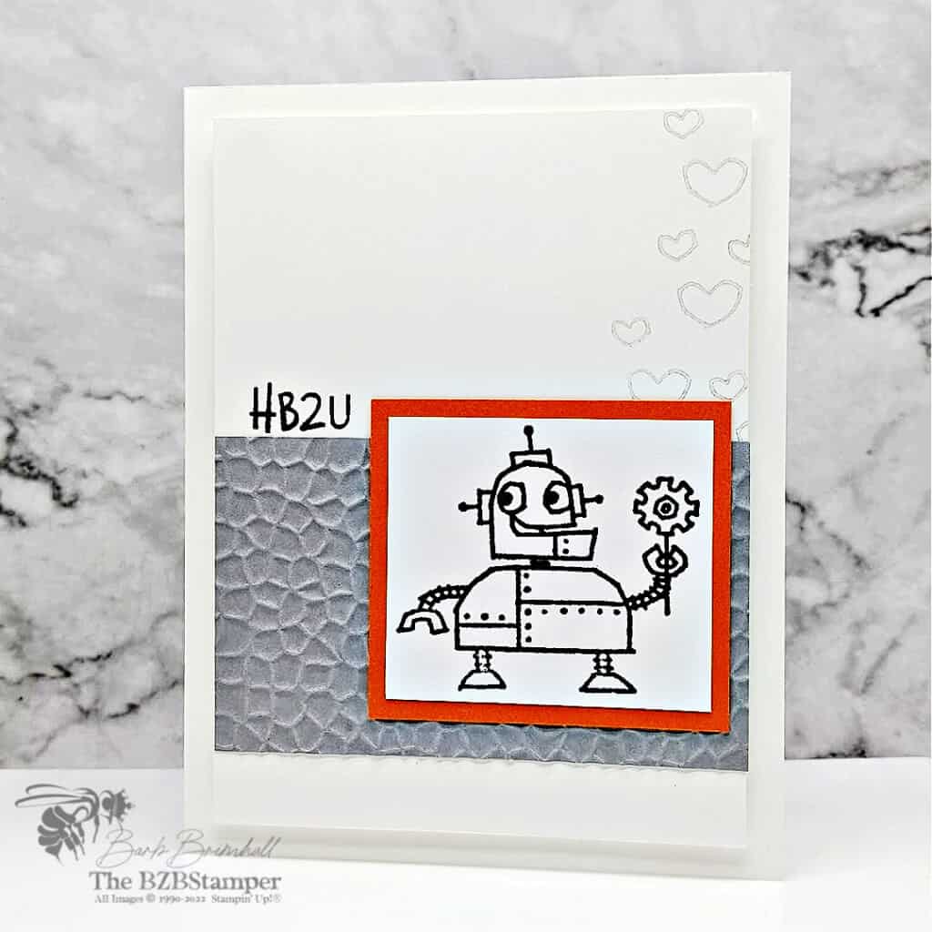 Simple Birthday Card Design 1 Handmade card with robot image