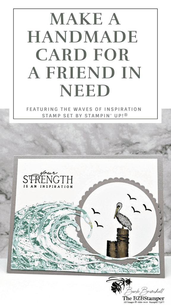 Waves of Inspiration Bundle 15 handmade card with crane