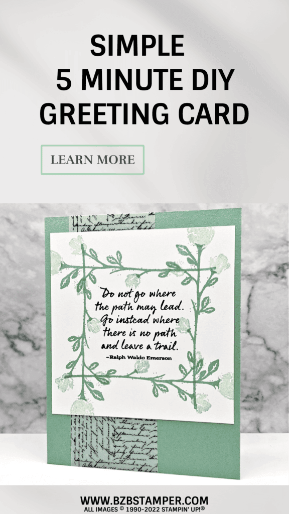 A Simple 5 Minute DIY Greeting Card 12 Handmade Greeting Card in Green and Black using Stampin' Up! Wildflower Path Stamp Set