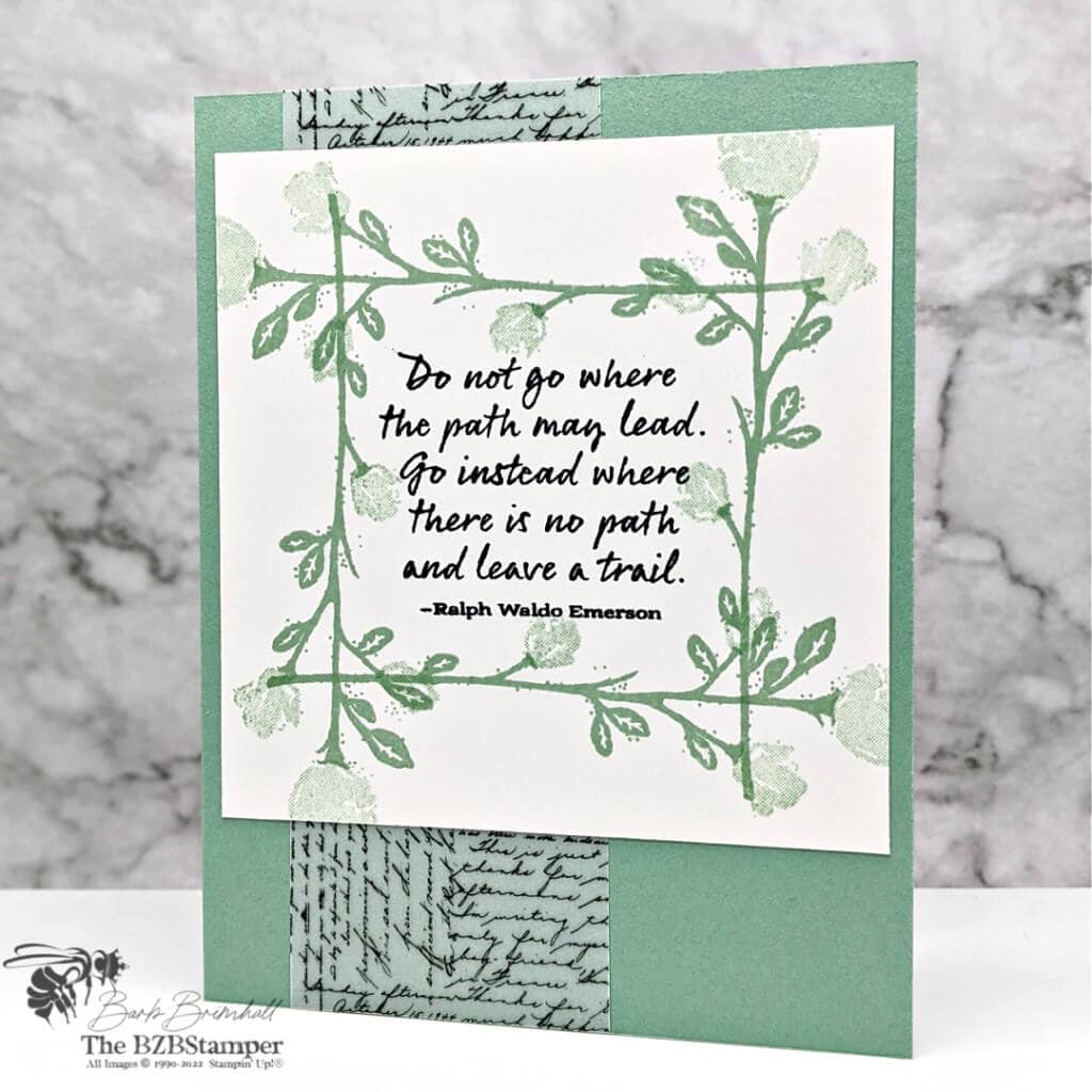 A Simple 5 Minute DIY Greeting Card 1 Handmade Greeting Card using Stampin' Up! Wildflower Path Stamp Set in Green and Black