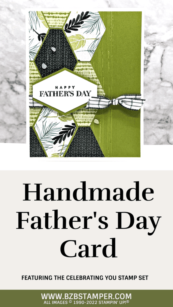 Green Father's Day card using Stampin' Up! paper and punches