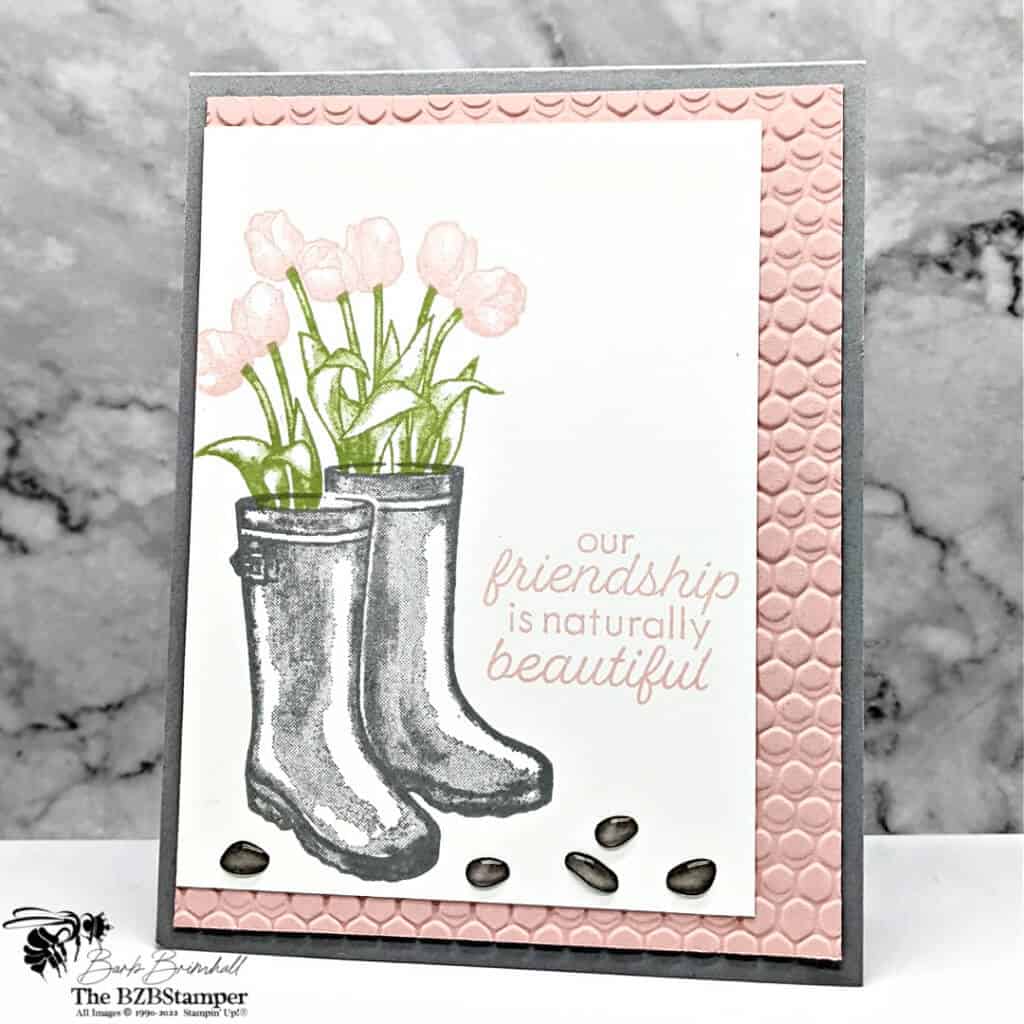 Handmade Card for Your Best Friend 1 Handmade Card for your Friends in pink and gray with tulips