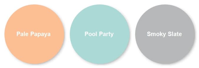 Stampin Up Colors in Pale Papaya, Pool Party and Smoky Slate