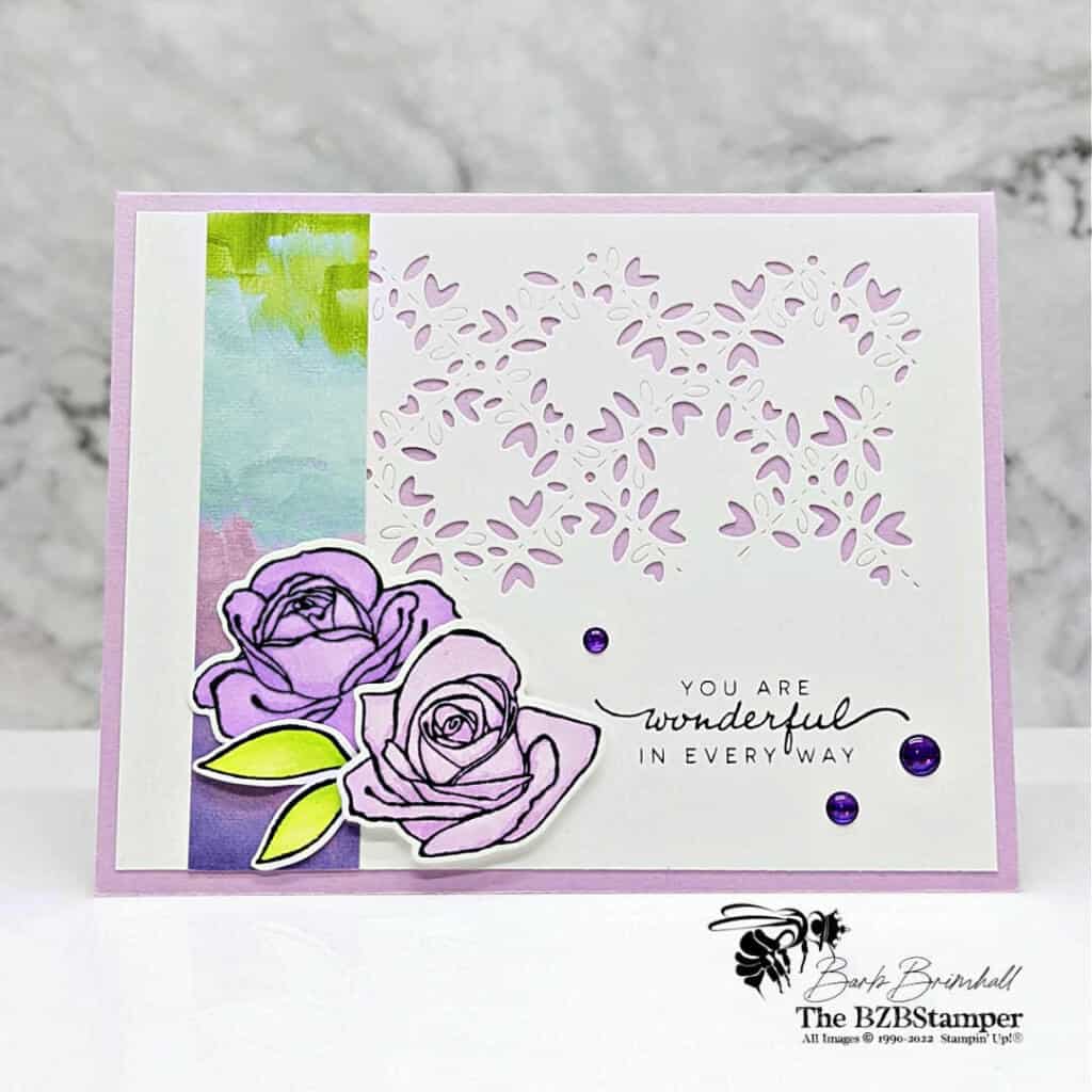 Happiness Abounds Bundle by Stampin' Up! 1 Puprle card using the Happiness Abounds Bundle by Stampin' Up!