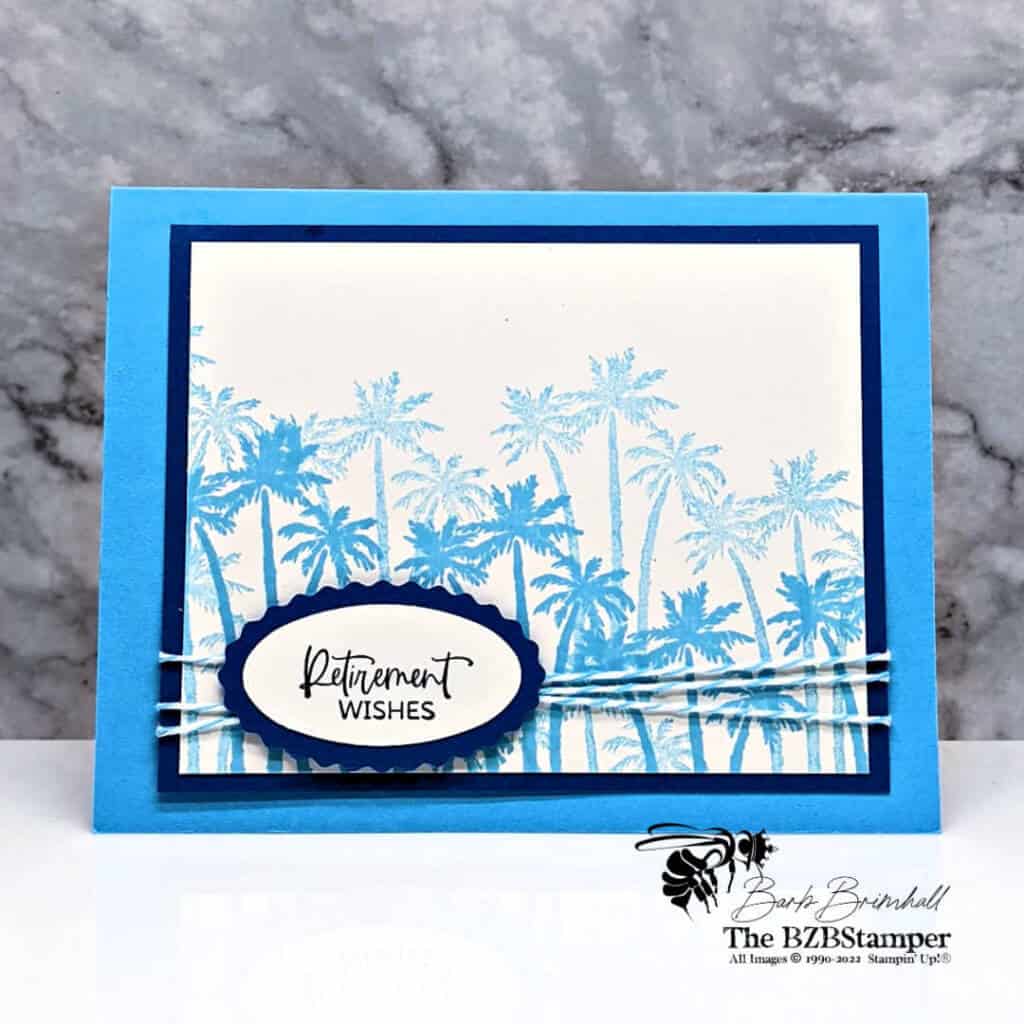 Easy Handmade Retirement Card 1 Easy Handmade Retirement Card in turquoise with palm trees