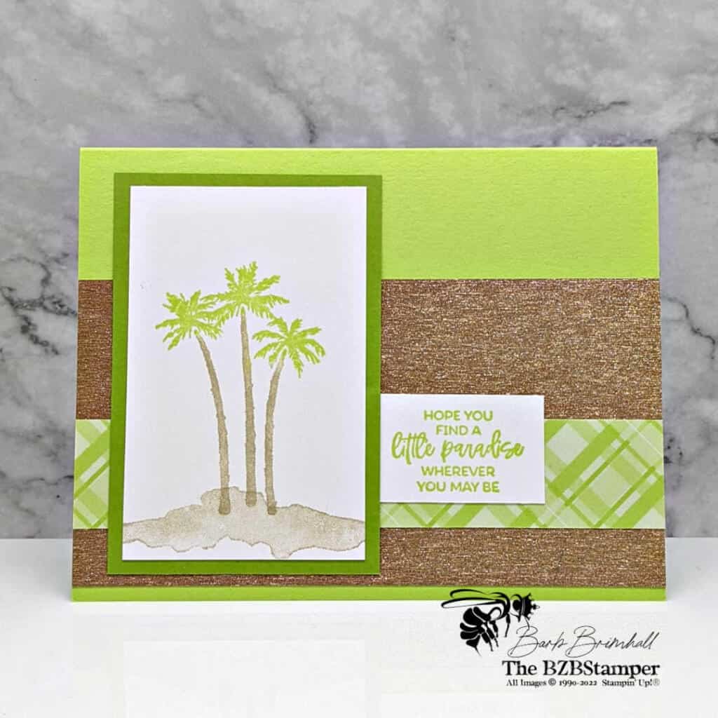 Stampin' Up! Paradise Palms Stamp Set 1 Paradise Palms Stamp Set by Stampin' Up! in Green and Gold