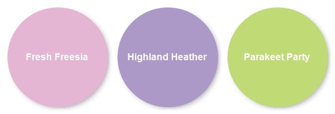 Stampin Up Colors in Fresh Freesia, Highland Heather and Parakeet Party