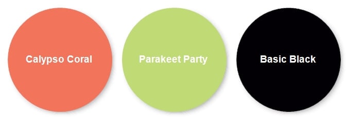 Stampin Up! Colors in Calypso Coral, Parakeet Party and Basic Black