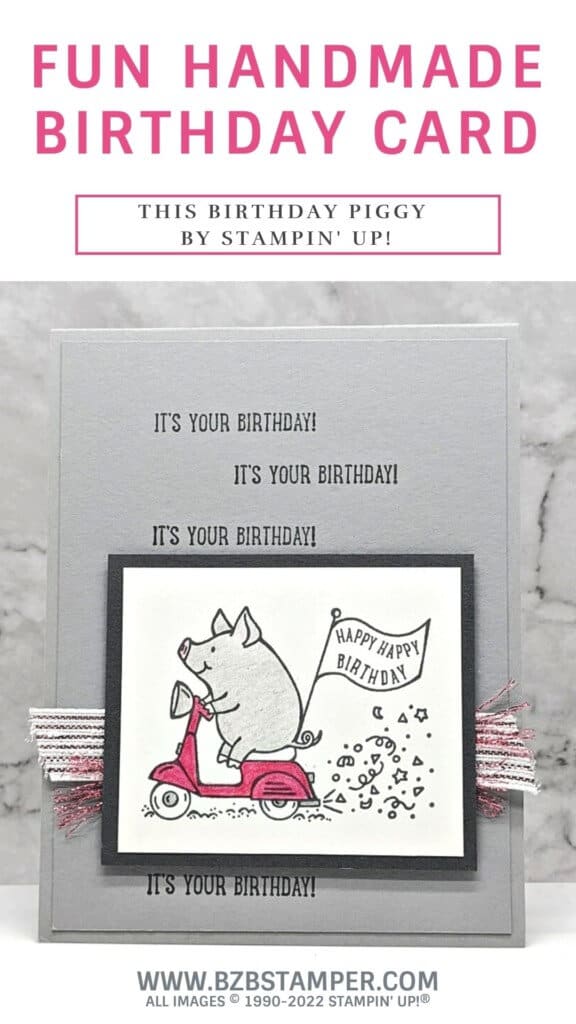 Cute Little Piggy Birthday Card 16 0618 Pin 1