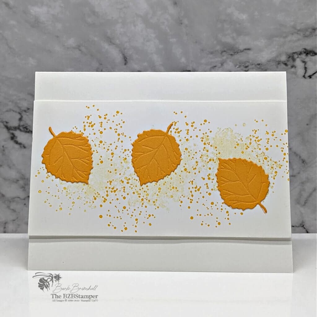 Aspen Tree Dies by Stampin' Up! 1 071022 perched in a tree leaf