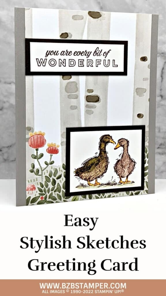 Stylish Sketches Stamp Set 15 Stampin' Up! Stylish Sketches card with ducks