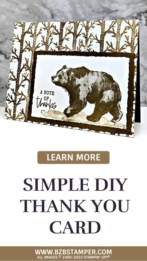 5-Minute Masculine Thank You Card 13 handmade thank you greeting card featuring a bear