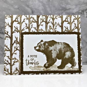 5-Minute Masculine Thank You Card 17 handmade thank you greeting card featuring a bear