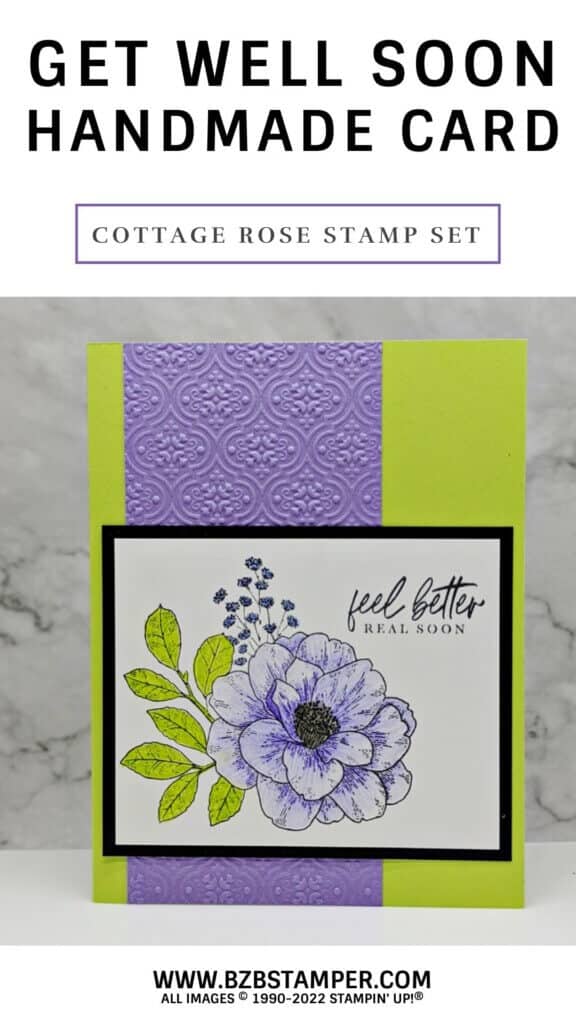 Handmade Get Well Greeting Card 15 handmade get well card featuring a purple rose
