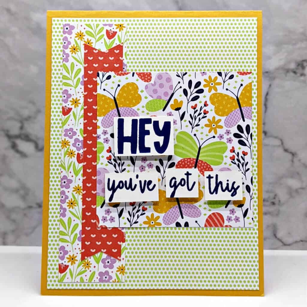 Whimsical Butterfly Card 1 bright card featuring modernistic butterfly paper