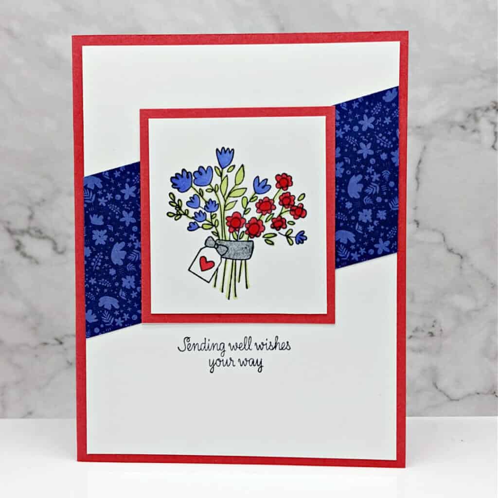 Speedy Recovery Flower Bouquet 1 handmade get well card featuring a flower bouquet