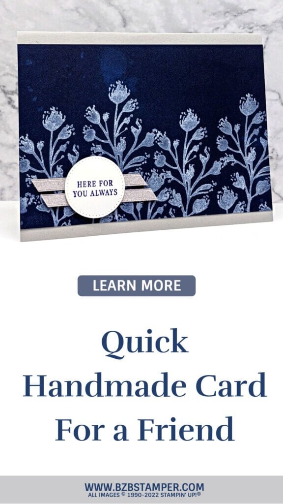 5-Minute Card for a Friend 15 handmade greeting card featuring flowers in navy and tans