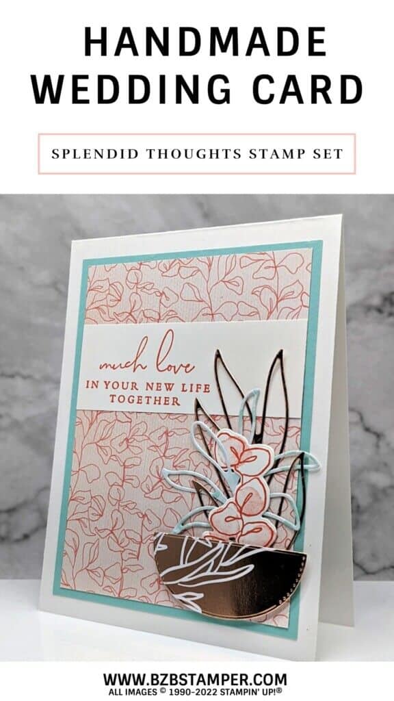Beautiful Handmade Wedding Card 13 handmade card in pink and blue with floral arrangement
