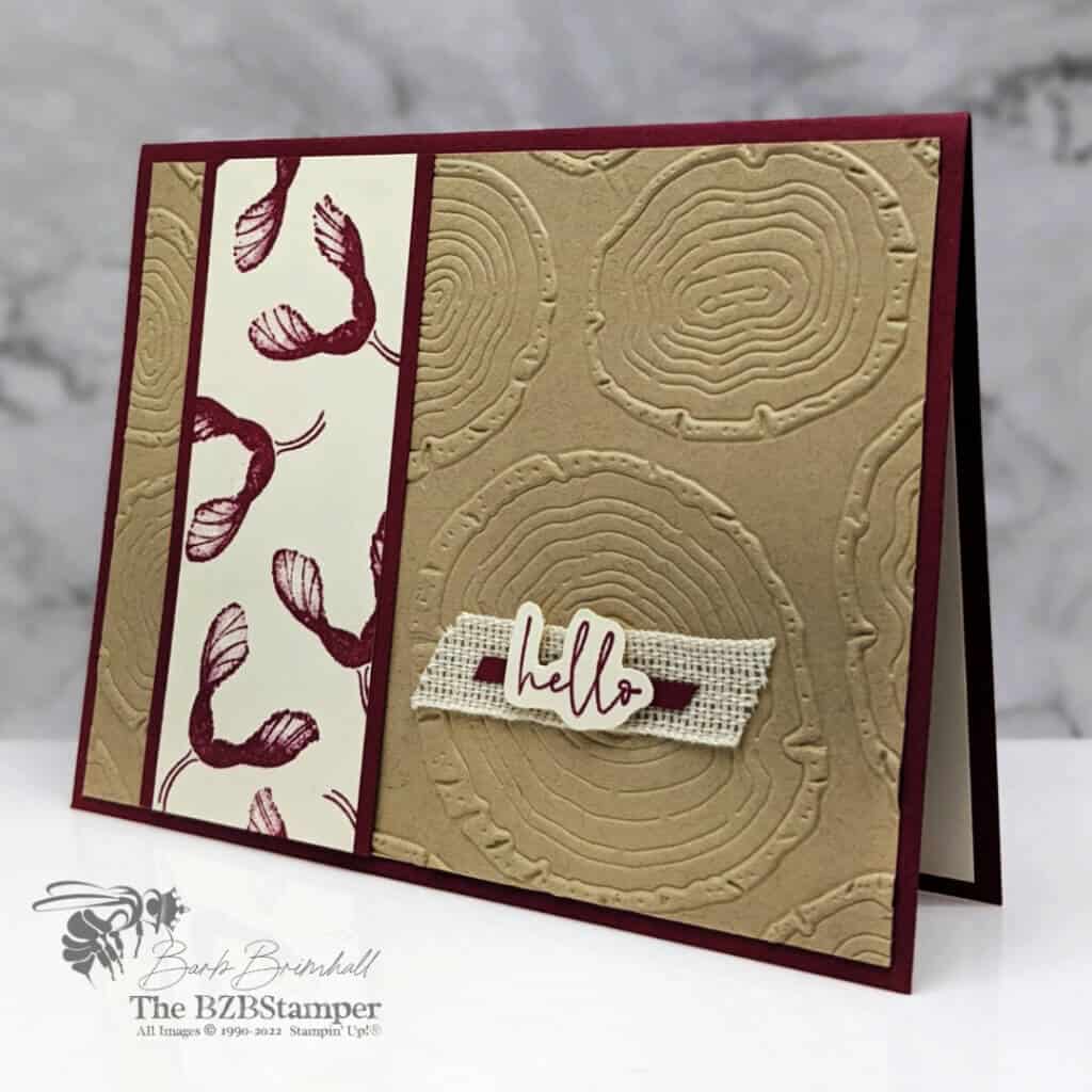 Soft Seedlings Stamp Set by Stampin' Up! 2 Handmade masculine card in tan and burgundy