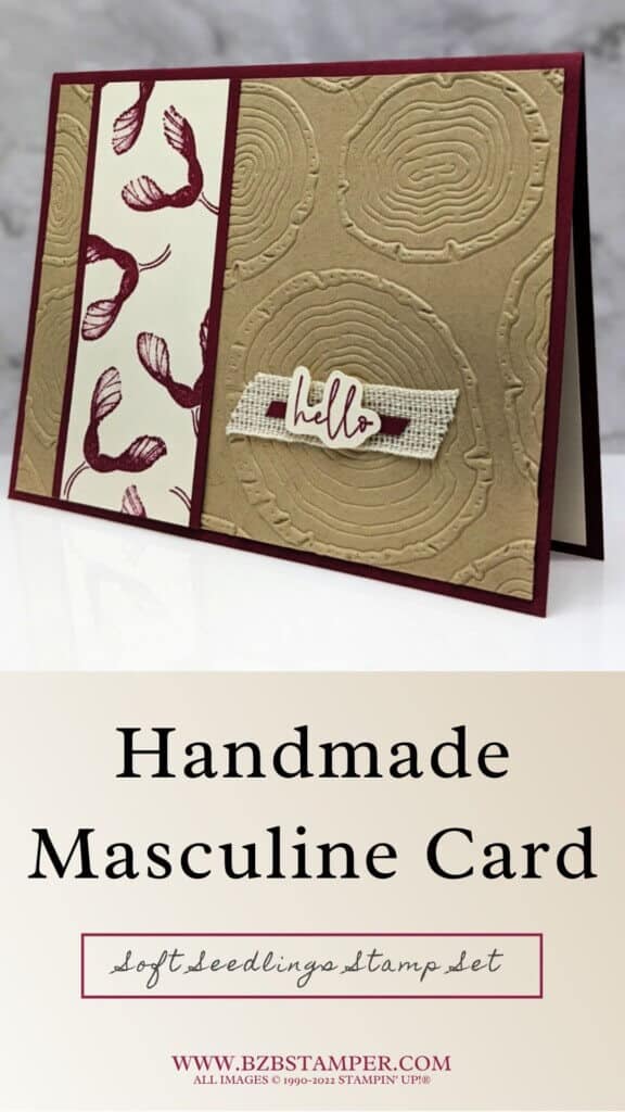 Soft Seedlings Stamp Set by Stampin' Up! 16 Tan and Burgundy Handmade Masculine Card