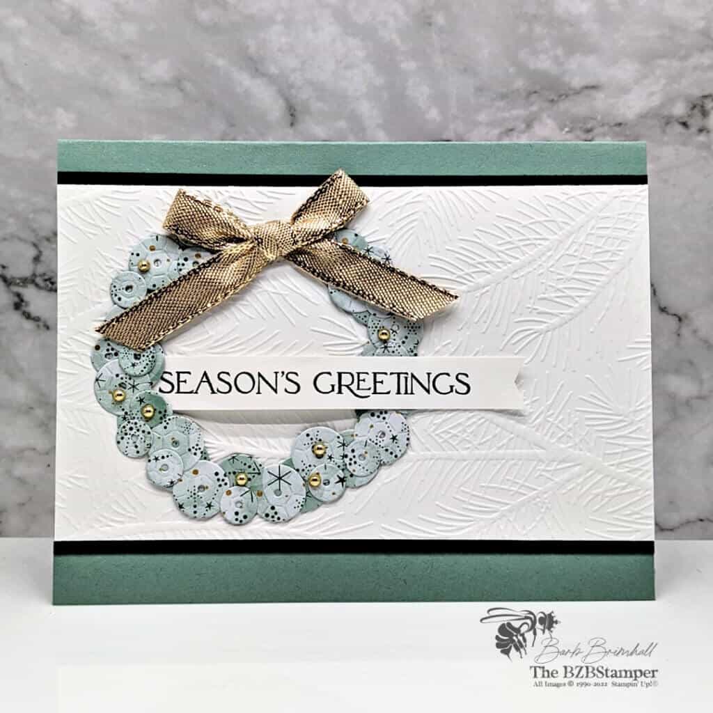 090622 stampin up brightest glow wreath