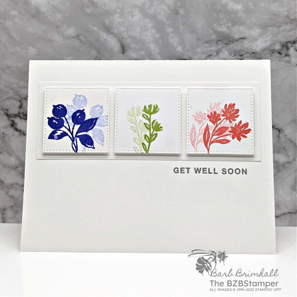 Quick and Easy Handmade Get Well Card 3 092022 stampin up ringed with nature squares