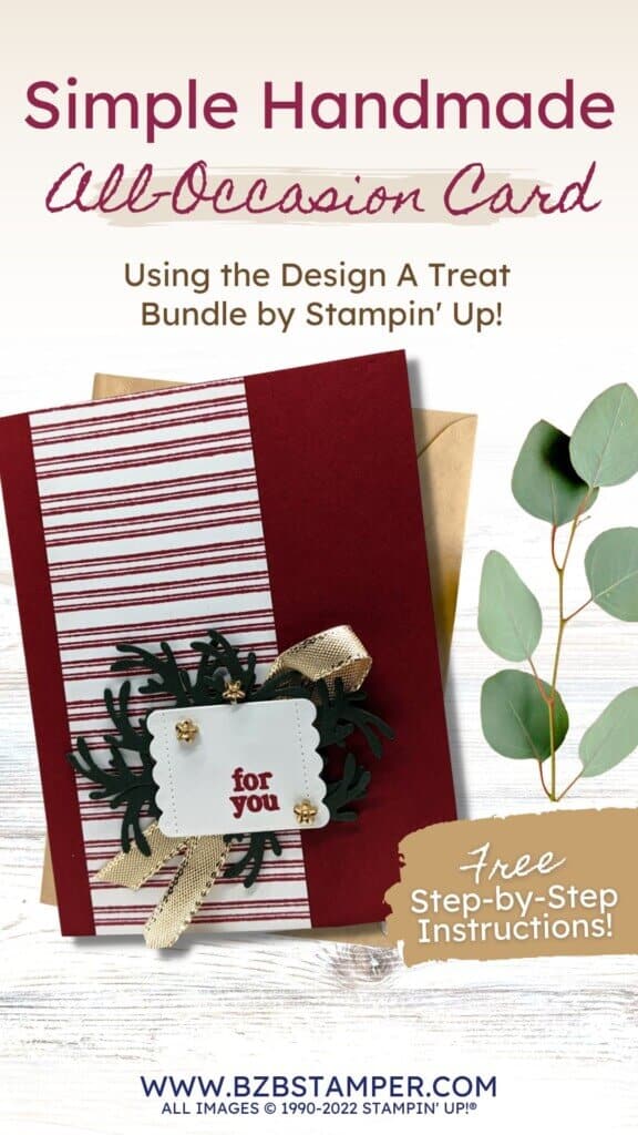 Christmas Card featuring the Design a Treat Bundle 15 Christmas Card featuring Design A Treat Bundle in burgundy and green