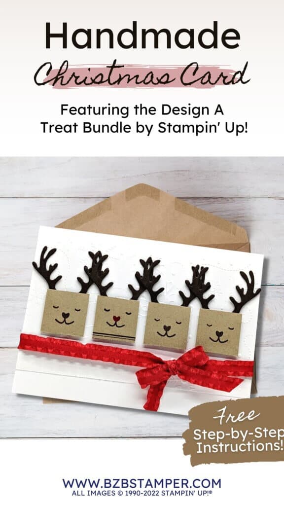 Adorable Christmas Card featuring Reindeer 16 Handmade Christmas Card using Design A Treat Bundle by Stampin' Up!