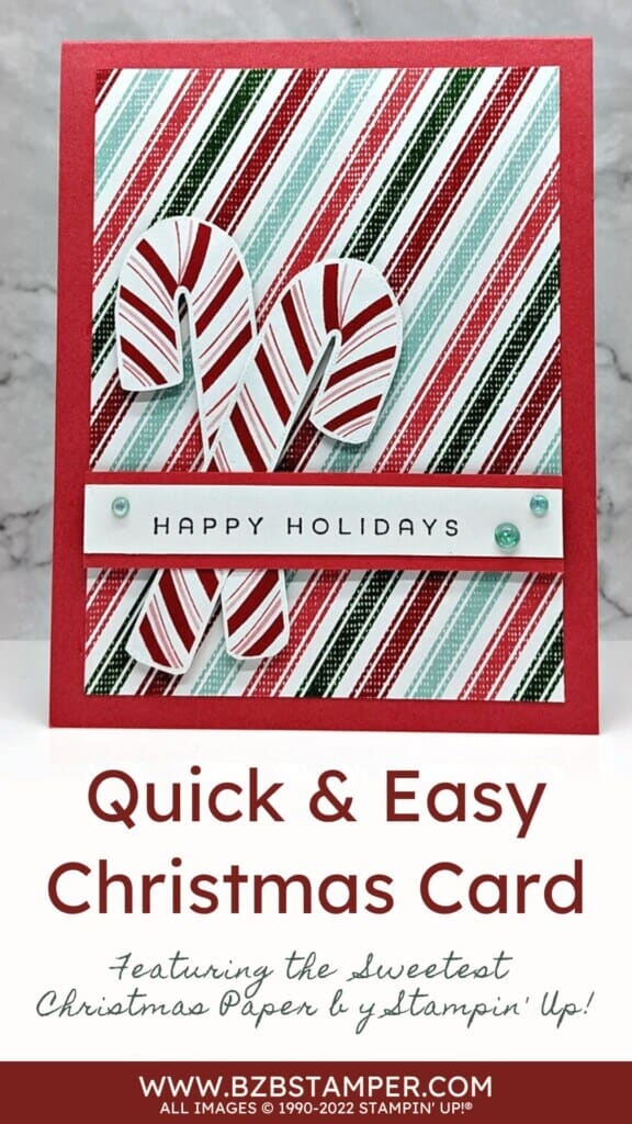 Sweetest Christmas Paper Handmade Card 1 Sweetest Christmas Paper Handmade Card featuring the candy canes in red and green.