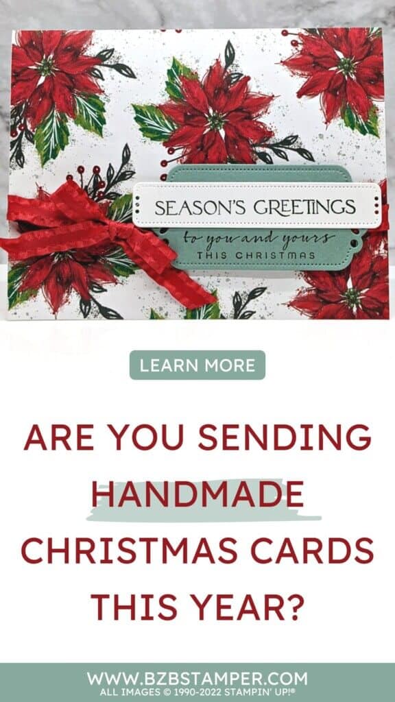 Are You Sending Handmade Christmas Cards This Year? 1 Are you sending handmade Christmas Cards this year? Season Greetings card with poinsettia paper