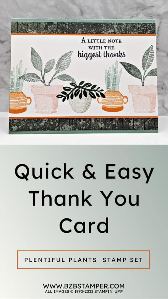Plentiful Plants Thank You Card 1 Plentiful Plants Thank You Card in greens and oranges