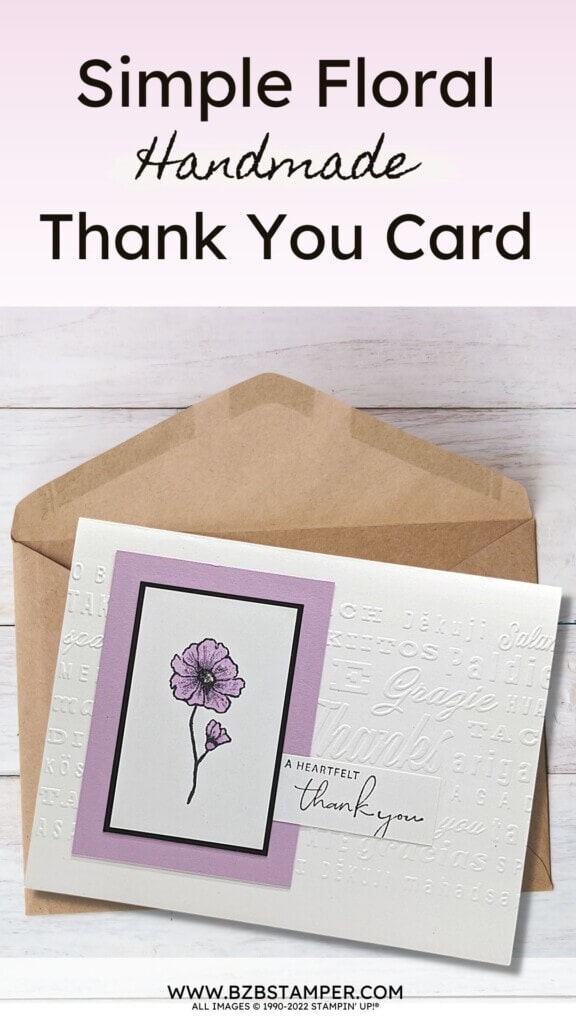 Simple Floral Thank You Card 16 112722 natures prints stampinup pin1 2