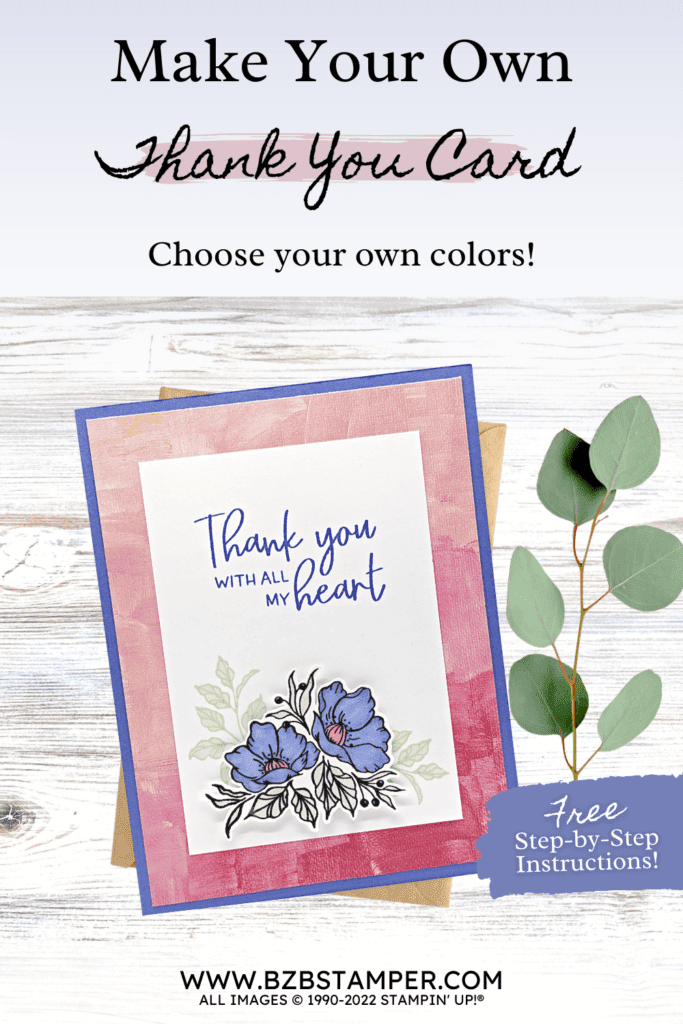 Thank You Card with the Framed Florets Stamp Set 19 Handmade Thank You Card in purple and pink flowers. Supplies by Stampin' Up!