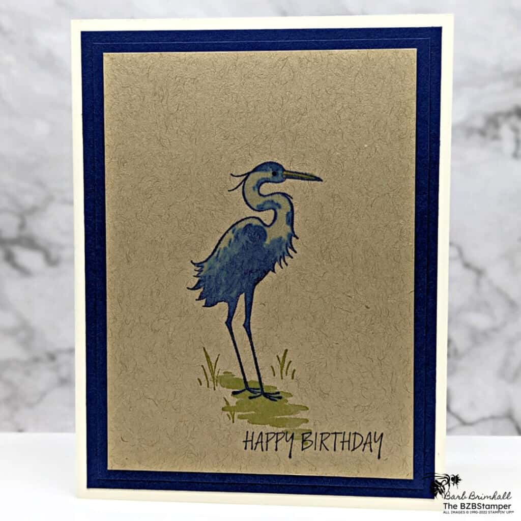 Heron Habitat Masculine Birthday Card 3 121522 stampin up heron habitat navy