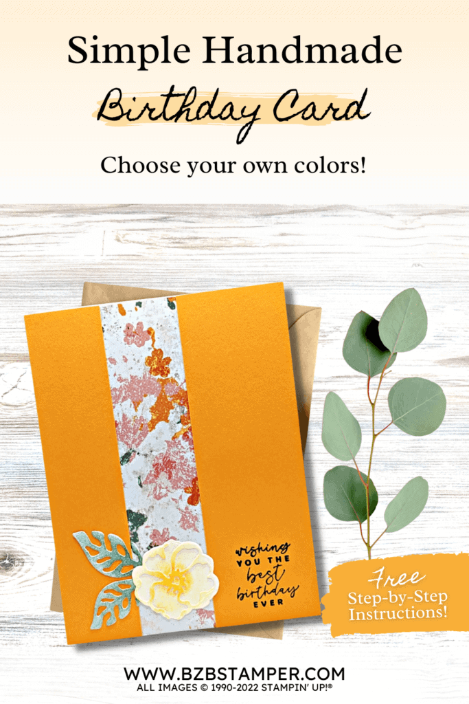 Handmade Floral Birthday Card 15 Handmade birthday card in oranges and pinks